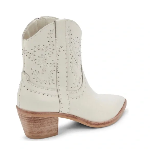 NEW DOLCE VITA Solow Stud Western Boot In Off White Leather Size 9 - Picture 12 of 12